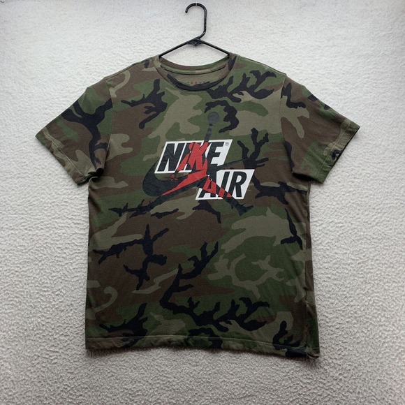 Nike Other - Nike Air Jordan T-Shirt Mens Medium M Woodland Camo Jumpman Sports Basketball